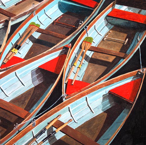 Red and Blue Boats
